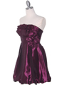 74082 Purple Taffeta Strapless Cocktail Dress - Purple, Alt View Thumbnail