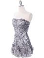 74177 Silver Sequin Party Dress - Silver, Alt View Thumbnail