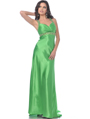 7504  Green Halter Evening Dress with Jeweled Straps - Front Image