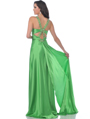 7504  Green Halter Evening Dress with Jeweled Straps - Back Image