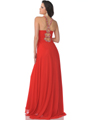 7512 Keyhole with Beaded Halter Strap Red Prom Dress - Red, Back View Thumbnail