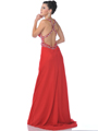 7541 Red Jewels Straps Prom Dress - Red, Back View Thumbnail