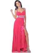 Fuschia Jeweled Straps Sweetheart Prom Dress