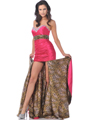 7558 Fuschia Strapless Sweetheart Prom Dress with Removable Train - Fuschia, Front View Thumbnail