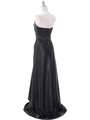 7700 Black Charmeuse Evening Dress - Black, Back View Thumbnail