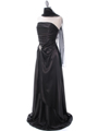 7700 Black Charmeuse Evening Dress - Black, Alt View Thumbnail