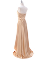 7700 Gold Charmeuse Evening Dress - Gold, Back View Thumbnail