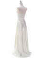7700 Ivory Charmeuse Evening Dress - Ivory, Back View Thumbnail