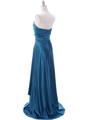 7700 Teal Charmeuse Evening Dress - Teal, Back View Thumbnail