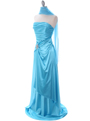 Aqua Charmeuse Evening Dress