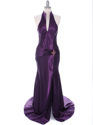 7701 Dark Purple Evening Dress,