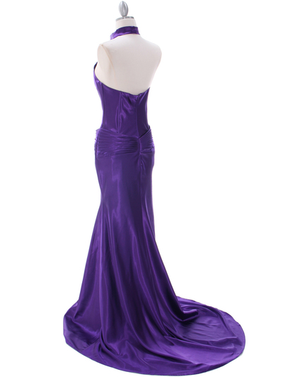 7701 Purple Evening Dress - Purple, Back View Medium
