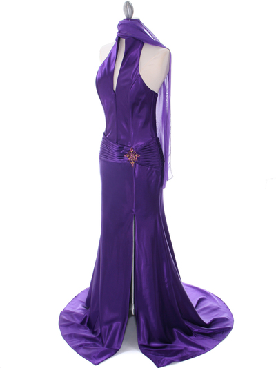 7701 Purple Evening Dress - Purple, Alt View Medium