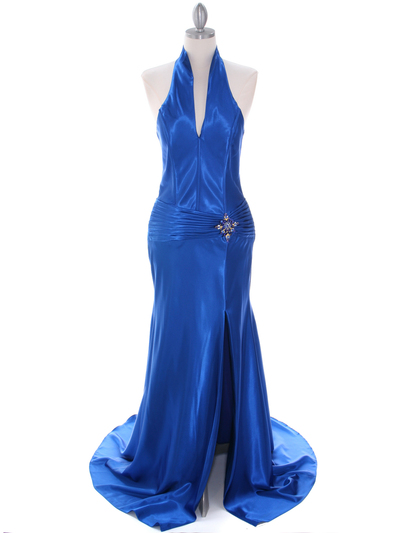 7701 Royal Blue Evening Dress - Royal Blue, Front View Medium