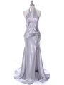 7701 Silver Evening Dress - Silver, Front View Thumbnail