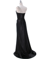 7702 Black Evening Dress with Rhinestone Straps - Black, Back View Thumbnail