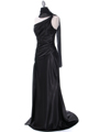 7702 Black Evening Dress with Rhinestone Straps - Black, Alt View Thumbnail