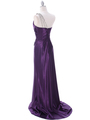 7702 Purple Evening Dress with Rhinestone Straps - Purple, Back View Thumbnail
