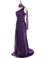 Purple Evening Dress with Rhinestone Straps