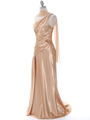 7702 Gold Evening Dress with Rhinestone Straps - Gold, Alt View Thumbnail