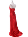 7702 Red Evening Dress with Rhinestone Straps - Red, Back View Thumbnail