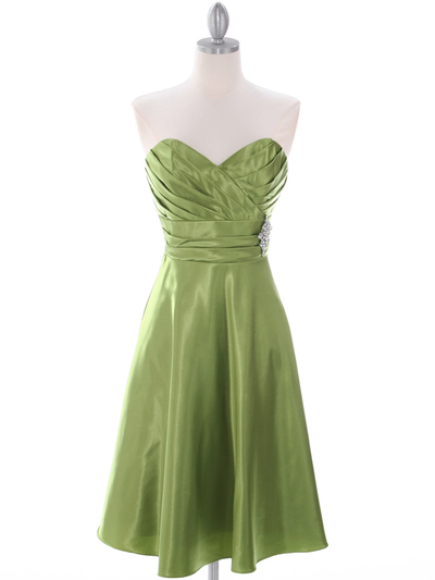 7703 Green Homecoming Dress - Green, Front View Medium
