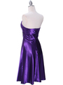 7703 Purple Tea Length Dress - Purple, Back View Thumbnail