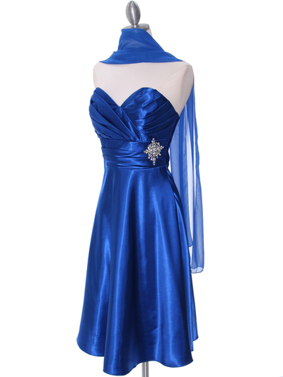 7703 Royal Blue Cocktail Dress - Royal Blue, Alt View Medium