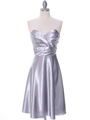 7703 Silver Bridesmaid Dress - Silver, Front View Thumbnail