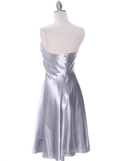 7703 Silver Bridesmaid Dress - Silver, Back View Medium