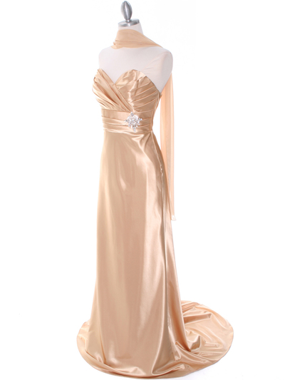 7704 Gold Evening Dress - Gold, Alt View Medium