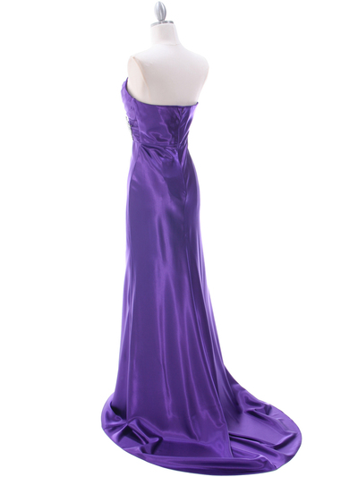 7704 Purple Evening Dress - Purple, Back View Medium