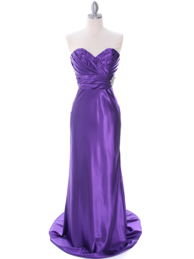 7704 Purple Evening Dress - Purple, Front View Medium