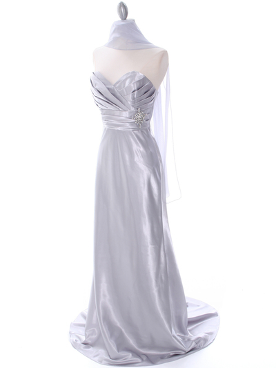 7704 Silver Evening Dress - Silver, Alt View Medium