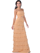 Chiffon Tiered Evening Dress with Bolero