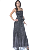Lace Overlay Leopard Print Evening Dress