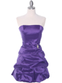 7749 Purple Bubble Hem Cocktail Dress - Purple, Front View Thumbnail