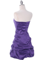 7749 Purple Bubble Hem Cocktail Dress - Purple, Back View Thumbnail