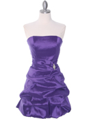 7749 Purple Bubble Hem Cocktail Dress, Purple