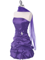 7749 Purple Bubble Hem Cocktail Dress - Purple, Alt View Thumbnail
