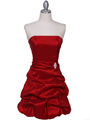 7749 Red Tafetta Bubble Cocktail Dress - Red, Front View Thumbnail