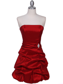 7749 Red Tafetta Bubble Cocktail Dress, Red