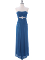 7756 Teal Evening Dress - Teal, Front View Thumbnail