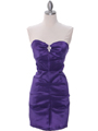 Purple Stretch Taffeta Homecoming Dress