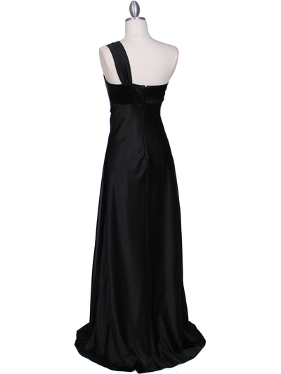 7810 Black One Shoulder Evening Dress - Black, Back View Medium