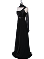 7810 Black One Shoulder Evening Dress - Black, Alt View Thumbnail