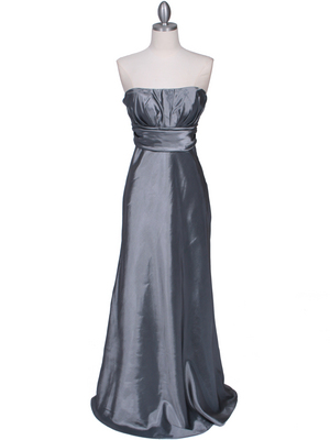 7811 Silver Tafetta Evening Dress, Silver