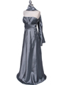 7811 Silver Tafetta Evening Dress - Silver, Alt View Thumbnail