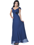 Chiffon Cap Sleeves Evening Dress