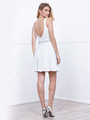 80-6241 Sleeveless Fit and Flare Cocktail Dress - White, Alt View Thumbnail
